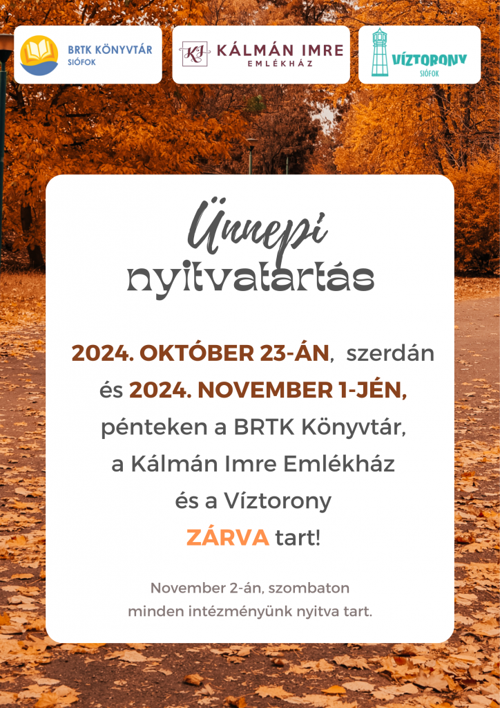 Nyitvatartas 2024.10.23. 11.01.